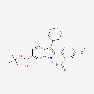 Tert-butyl 3-cyclohexyl-2-(2-formyl-4-methoxyphenyl)-1h-indole-6-carboxylate