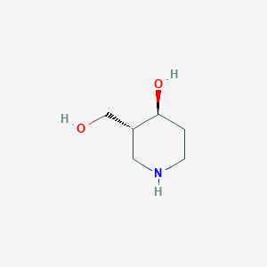 molecular formula C6H13NO2 B15072629 trans-3-(Hydroxymethyl)piperidin-4-ol 