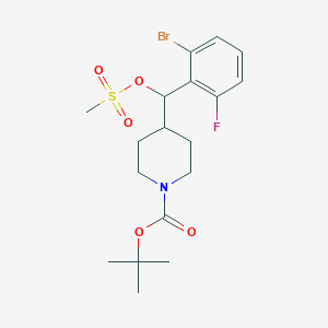 1-Boc-4-[(2-bromo-6-fluorophenyl)[(methylsulfonyl)oxy]methyl]piperidine