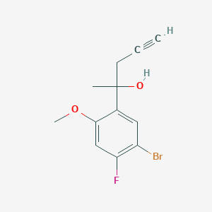 molecular formula C12H12BrFO2 B15072944 2-(5-Bromo-4-fluoro-2-methoxyphenyl)-4-pentyn-2-ol CAS No. 2006278-31-3