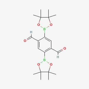 molecular formula C20H28B2O6 B15073018 2,5-Bis(4,4,5,5-tetramethyl-1,3,2-dioxaborolan-2-yl)terephthalaldehyde 