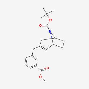 molecular formula C21H27NO4 B15073068 8-Boc-3-(3-methoxycarbonylbenzyl)-8-aza-bicyclo[3.2.1]oct-2-ene 