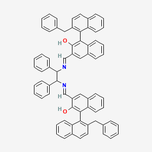 molecular formula C70H52N2O2 B15073102 3,3''-[[(1,2-Diphenylethane-1,2-diyl)bis(azanylylidene)]bis(methanylylidene)]bis(2'-benzyl-2-hydroxy-[1,1'-binaphthalene]) 