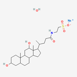 molecular formula C26H46NNaO7S B15073116 sodium;2-[4-(3,12-dihydroxy-10,13-dimethyl-2,3,4,5,6,7,8,9,11,12,14,15,16,17-tetradecahydro-1H-cyclopenta[a]phenanthren-17-yl)pentanoylamino]ethanesulfonate;hydrate 