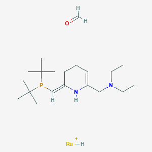 molecular formula C20H40N2OPRu+ B15073123 N-[[(2E)-2-(ditert-butylphosphanylmethylidene)-3,4-dihydro-1H-pyridin-6-yl]methyl]-N-ethylethanamine;formaldehyde;ruthenium(1+) monohydride 