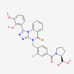 1-(3-chloro-4-{[1-(2-hydroxy-3-methoxyphenyl)-5-oxo[1,2,4]triazolo[4,3-a]quinazolin-4(5H)-yl]methyl}benzene-1-carbonyl)-L-proline