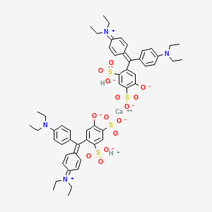 molecular formula C54H62CaN4O14S4 B15073291 calcium;4-[[4-(diethylamino)phenyl]-(4-diethylazaniumylidenecyclohexa-2,5-dien-1-ylidene)methyl]-6-oxidobenzene-1,3-disulfonate;hydron 