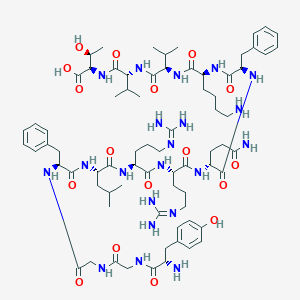 molecular formula C74H115N21O17 B15073301 H-Tyr-Gly-Gly-Phe-Leu-Arg-Arg-D-Gln-D-Phe-Lys-D-Val-D-Val-D-Thr-OH 