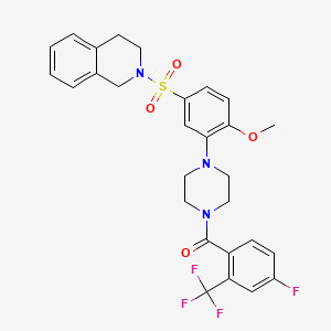 [4-[5-(3,4-dihydro-1H-isoquinolin-2-ylsulfonyl)-2-methoxyphenyl]piperazin-1-yl]-[4-fluoro-2-(trifluoromethyl)phenyl]methanone