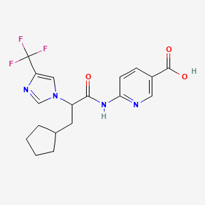 6-(3-cyclopentyl-2-(4-(trifluoromethyl)-1H-imidazol-1-yl)propanamido)nicotinic acid