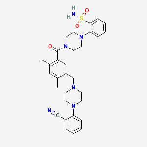 molecular formula C31H36N6O3S B15073405 2-[4-[5-[[4-(2-Cyanophenyl)piperazin-1-yl]methyl]-2,4-dimethylbenzoyl]piperazin-1-yl]benzenesulfonamide CAS No. 2226614-88-4