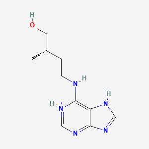 molecular formula C10H16N5O+ B15073429 (2S)-2-methyl-4-(7H-purin-1-ium-6-ylamino)butan-1-ol 