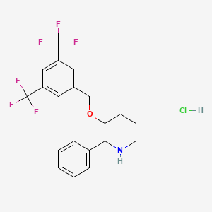 molecular formula C20H20ClF6NO B15073465 3-[[3,5-Bis(trifluoromethyl)phenyl]methoxy]-2-phenylpiperidine;hydrochloride 