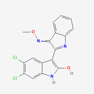 molecular formula C17H11Cl2N3O2 B15073482 5,6-dichloro-3-(3-methoxyiminoindol-2-yl)-1H-indol-2-ol 