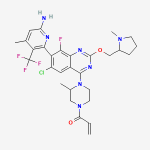 1-(4-(7-(6-Amino-4-methyl-3-(trifluoromethyl)pyridin-2-yl)-6-chloro-8-fluoro-2-((1-methylpyrrolidin-2-yl)methoxy)quinazolin-4-yl)-3-methylpiperazin-1-yl)prop-2-en-1-one