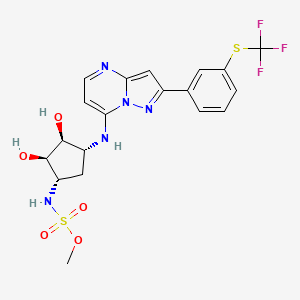 methyl N-[(1S,2R,3S,4R)-2,3-dihydroxy-4-[(2-{3-[(trifluoromethyl)sulfanyl]phenyl}pyrazolo[1,5-a]pyrimidin-7-yl)amino]cyclopentyl]sulfamate