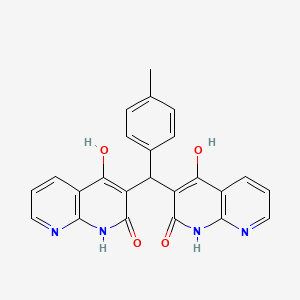 4-hydroxy-3-[(4-hydroxy-2-oxo-1H-1,8-naphthyridin-3-yl)-(4-methylphenyl)methyl]-1H-1,8-naphthyridin-2-one