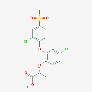 molecular formula C16H14Cl2O6S B15073573 (2R)-2-[4-chloro-2-(2-chloro-4-methylsulfonylphenoxy)phenoxy]propanoic acid 