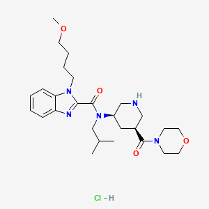 1-(4-methoxybutyl)-N-(2-methylpropyl)-N-[(3R,5S)-5-(morpholine-4-carbonyl)piperidin-3-yl]benzimidazole-2-carboxamide;hydrochloride