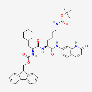 tert-butyl N-[(5S)-5-[(2S)-3-cyclohexyl-2-{[(9H-fluoren-9-ylmethoxy)carbonyl]amino}propanamido]-5-[(4-methyl-2-oxo-1H-quinolin-7-yl)carbamoyl]pentyl]carbamate