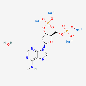 molecular formula C11H15N5Na4O10P2 B15073607 tetrasodium;[(2R,3S,5R)-5-[6-(methylamino)purin-9-yl]-2-(phosphonatooxymethyl)oxolan-3-yl] phosphate;hydrate 