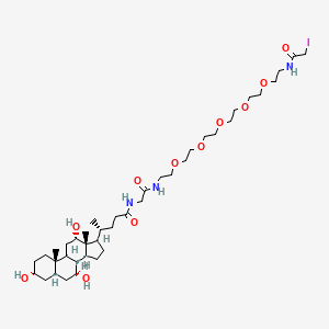 molecular formula C40H70IN3O11 B15073623 (4R)-N-[2-[2-[2-[2-[2-[2-[2-[(2-iodoacetyl)amino]ethoxy]ethoxy]ethoxy]ethoxy]ethoxy]ethylamino]-2-oxoethyl]-4-[(3R,5S,7R,8R,9S,10S,12S,13R,14S,17R)-3,7,12-trihydroxy-10,13-dimethyl-2,3,4,5,6,7,8,9,11,12,14,15,16,17-tetradecahydro-1H-cyclopenta[a]phenanthren-17-yl]pentanamide 