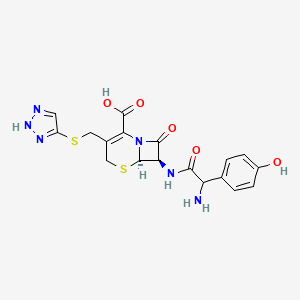 (6R,7R)-7-[[2-amino-2-(4-hydroxyphenyl)acetyl]amino]-8-oxo-3-(2H-triazol-4-ylsulfanylmethyl)-5-thia-1-azabicyclo[4.2.0]oct-2-ene-2-carboxylic acid