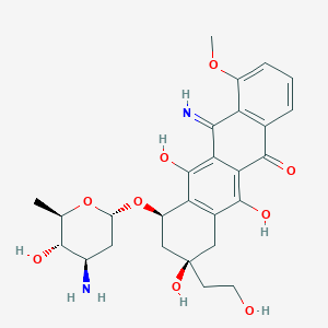 molecular formula C27H32N2O9 B15073646 (8S,10R)-10-[(2S,4R,5S,6R)-4-amino-5-hydroxy-6-methyloxan-2-yl]oxy-6,8,11-trihydroxy-8-(2-hydroxyethyl)-12-imino-1-methoxy-9,10-dihydro-7H-tetracen-5-one 