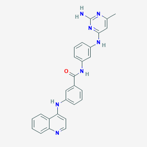 N-(3-((2-Amino-6-methylpyrimidin-4-yl)amino)phenyl)-3-(quinolin-4-ylamino)benzamide