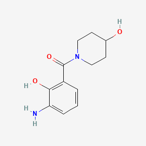 molecular formula C12H16N2O3 B1507370 (3-Amino-2-hydroxyphenyl)(4-hydroxypiperidin-1-yl)methanone CAS No. 473731-25-8