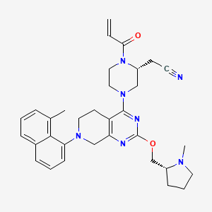 2-[(2R)-4-[7-(8-methylnaphthalen-1-yl)-2-[[(2R)-1-methylpyrrolidin-2-yl]methoxy]-6,8-dihydro-5H-pyrido[3,4-d]pyrimidin-4-yl]-1-prop-2-enoylpiperazin-2-yl]acetonitrile