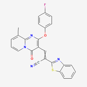 2-(1,3-Benzothiazol-2-yl)-3-[2-(4-fluorophenoxy)-9-methyl-4-oxopyrido[1,2-a]pyrimidin-3-yl]prop-2-enenitrile