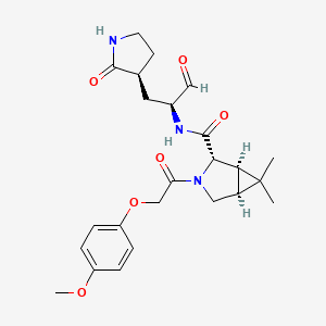 (1R,2S,5S)-3-[2-(4-methoxyphenoxy)acetyl]-6,6-dimethyl-N-[(2S)-1-oxo-3-[(3S)-2-oxopyrrolidin-3-yl]propan-2-yl]-3-azabicyclo[3.1.0]hexane-2-carboxamide