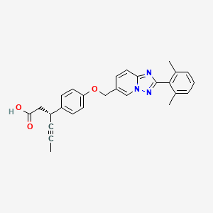 (3R)-3-[4-[[2-(2,6-dimethylphenyl)-[1,2,4]triazolo[1,5-a]pyridin-6-yl]methoxy]phenyl]hex-4-ynoic acid