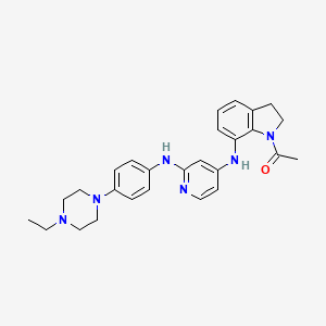 1-[7-[[2-[4-(4-ethylpiperazin-1-yl)anilino]pyridin-4-yl]amino]-2,3-dihydroindol-1-yl]ethanone