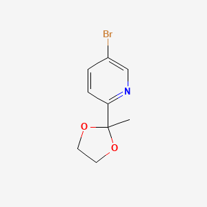 molecular formula C9H10BrNO2 B1507393 5-Bromo-2-(2-methyl-1,3-dioxolan-2-yl)pyridine CAS No. 214701-33-4