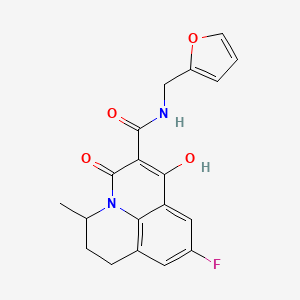 9-fluoro-N-(furan-2-ylmethyl)-7-hydroxy-3-methyl-5-oxo-2,3-dihydro-1H,5H-pyrido[3,2,1-ij]quinoline-6-carboxamide