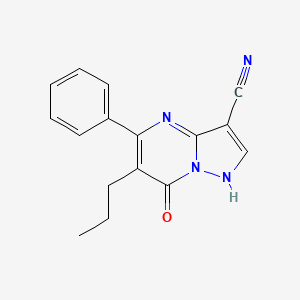 molecular formula C16H14N4O B15073960 7-Oxo-5-phenyl-6-propyl-4,7-dihydropyrazolo[1,5-a]pyrimidine-3-carbonitrile 