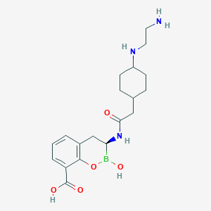 molecular formula C19H28BN3O5 B15073970 (3S)-3-[[2-[4-(2-aminoethylamino)cyclohexyl]acetyl]amino]-2-hydroxy-3,4-dihydro-1,2-benzoxaborinine-8-carboxylic acid CAS No. 1613268-23-7