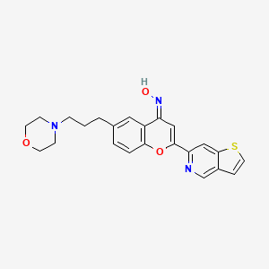 molecular formula C23H23N3O3S B15074022 (NZ)-N-[6-(3-morpholin-4-ylpropyl)-2-thieno[3,2-c]pyridin-6-ylchromen-4-ylidene]hydroxylamine 