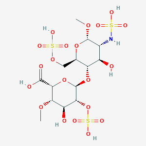 molecular formula C14H25NO20S3 B15074039 IdoA2S4Me(a1-4)a-GlcNS1Me6S 