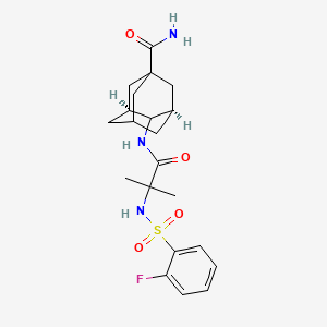 molecular formula C21H28FN3O4S B15074054 (1S,3R,4s,5S,7s)-4-(2-((2-fluorophenyl)sulfonamido)-2-methylpropanamido)adamantane-1-carboxamide 