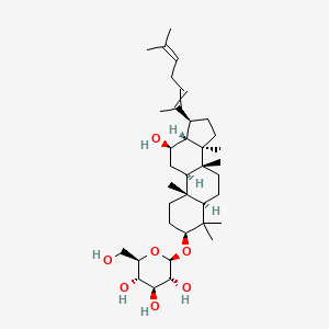 (2R,3S,4S,5R,6R)-2-(hydroxymethyl)-6-[[(3S,5R,8R,9R,10R,12R,13R,14R,17S)-12-hydroxy-4,4,8,10,14-pentamethyl-17-(6-methylhepta-2,5-dien-2-yl)-2,3,5,6,7,9,11,12,13,15,16,17-dodecahydro-1H-cyclopenta[a]phenanthren-3-yl]oxy]oxane-3,4,5-triol