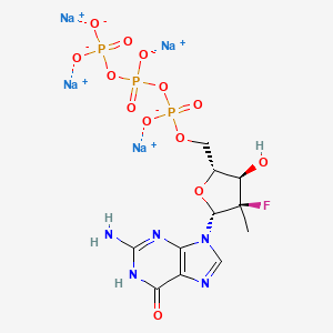 tetrasodium;[[[(2R,3R,4R,5R)-5-(2-amino-6-oxo-1H-purin-9-yl)-4-fluoro-3-hydroxy-4-methyloxolan-2-yl]methoxy-oxidophosphoryl]oxy-oxidophosphoryl] phosphate