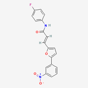 N-(4-Fluorophenyl)-3-(5-(3-nitrophenyl)furan-2-yl)acrylamide