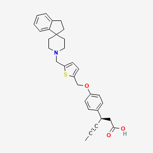 (3R)-3-[4-[[5-(spiro[1,2-dihydroindene-3,4'-piperidine]-1'-ylmethyl)thiophen-2-yl]methoxy]phenyl]hex-4-ynoic acid