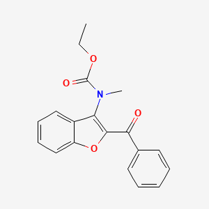 molecular formula C19H17NO4 B15074236 Ethyl 2-benzoyl-1-benzofuran-3-YL(methyl)carbamate CAS No. 301538-58-9