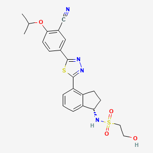 N-[(1S)-4-[5-(3-cyano-4-propan-2-yloxyphenyl)-1,3,4-thiadiazol-2-yl]-2,3-dihydro-1H-inden-1-yl]-2-hydroxyethanesulfonamide