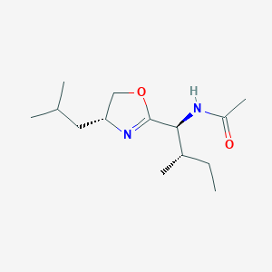 molecular formula C14H26N2O2 B15074437 N-((1S,2S)-1-((R)-4-Isobutyl-4,5-dihydrooxazol-2-yl)-2-methylbutyl)acetamide 