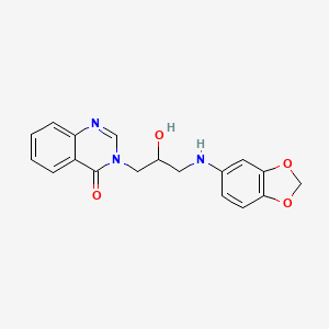 molecular formula C18H17N3O4 B15074471 3-(3-(Benzo[d][1,3]dioxol-5-ylamino)-2-hydroxypropyl)quinazolin-4(3H)-one CAS No. 882863-99-2